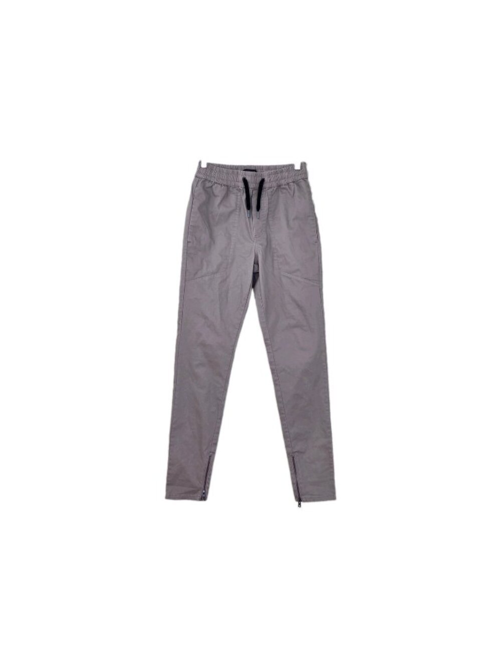 ZANEROBE Dynamo Mens 29 Tan Khaki Woven Chino Pants Elastic Waist Ankle Zip Edgy